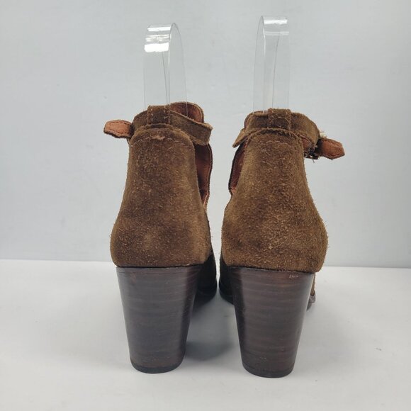 Frye Meghan Women's Chestnut Suede Shootie Ankle Boots 3471356 US Size 8.5B - Picture 4 of 9